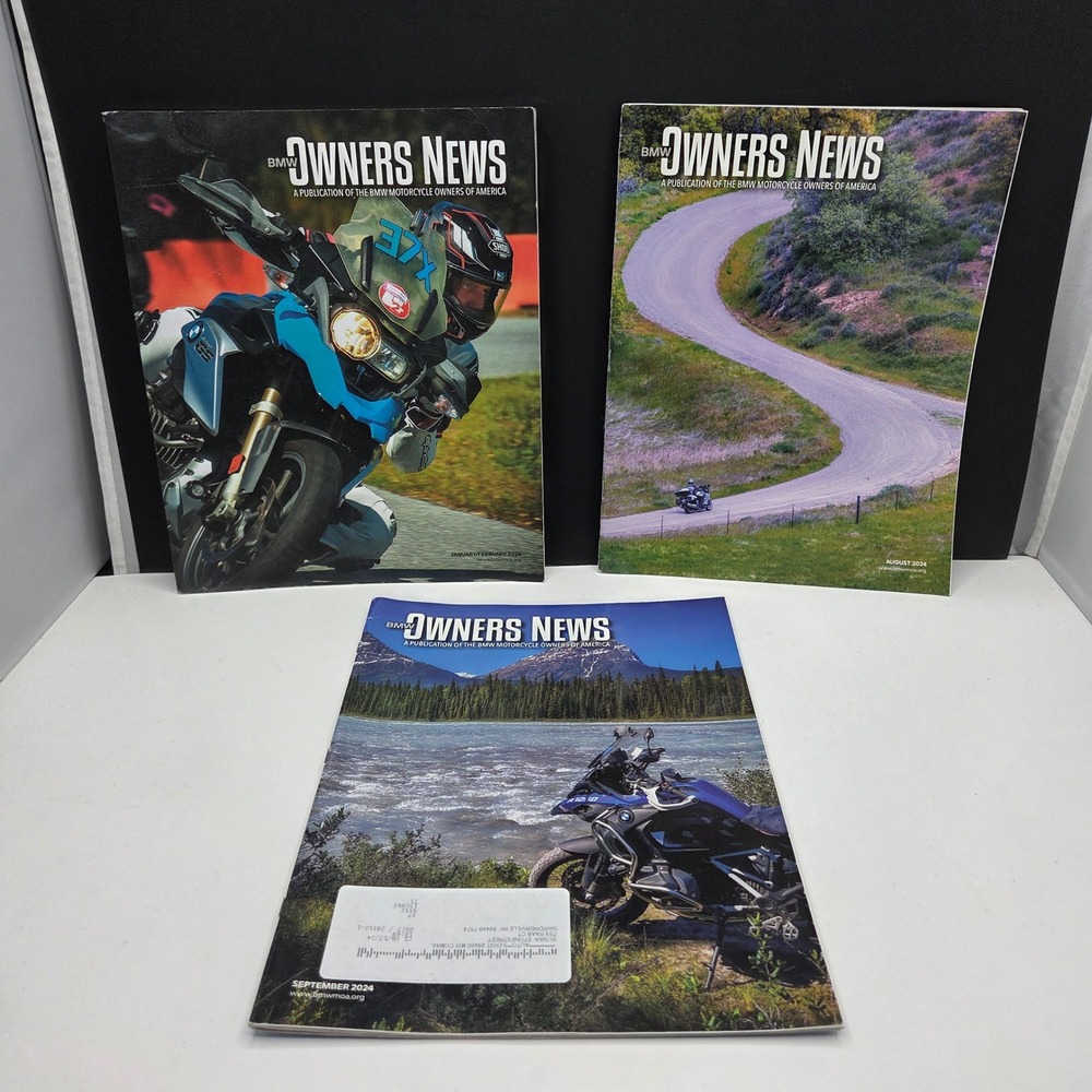 BMW Owners News Magazine Lot 2024 Jan/Feb Aug Sept Motorcycle MOA Enthusiast 3pk